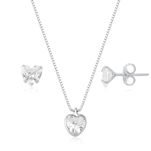 Trio Solitário Aurora – Conjunto Completo Prata 925 e Zircônia